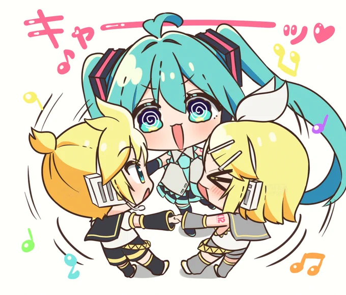 リン&amp;レンに回されるミクちゃん