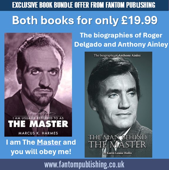 Exclusive Book Bundle: The Masters of Doctor Who
 
For our exclusive book bundle this week, we offer the biographies of the actors who portrayed the evil Master!
 
For just £19.99, you can own both definitive biographies!

fantompublishing.co.uk/all-news/exclu…

#doctorwho #fantompublishing