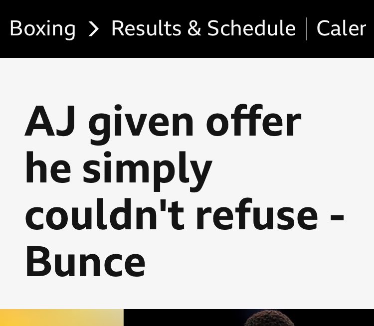Clever of Aunty Beeb to get the reason for Joshua’s non-refusal into their headline…..