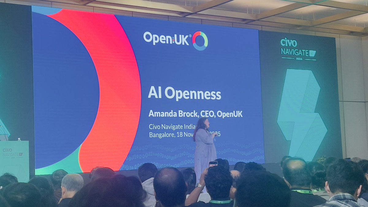 Caught an amazing talk on AI openness today at #CivoNavigateIndia.
Super inspiring to hear about the future of open AI ecosystems.
Thanks <a href="/openuk_uk/">OpenUK</a>  for leading this conversation!