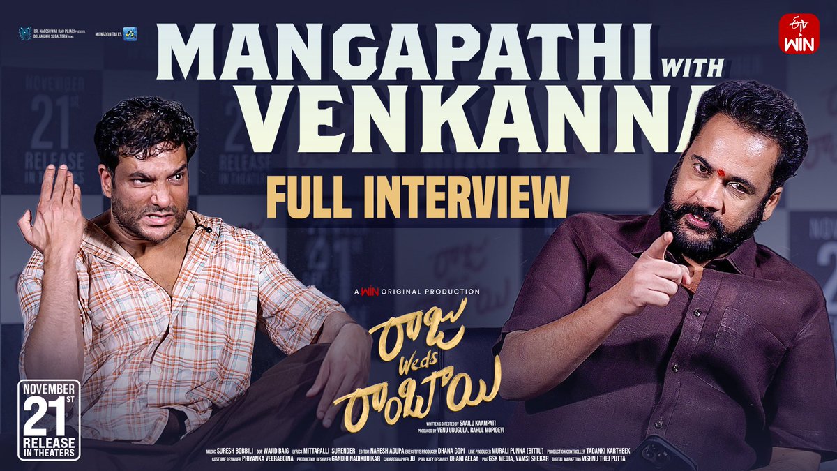 ProSreenuSuresh's tweet image. A Crossover No One Expected…💥
A Conversation Full of Fire &amp;amp; Truth🔥

Mangapathi @ActorSivaji &amp;amp; Venkanna @ChaiGadda54728&apos;s Craziest Chit-Chat ❤️‍🔥

▶️ youtu.be/yYcqPAbOn1s 

#RajuWedsRambai
#RajuWedsRambaiOnNov21st