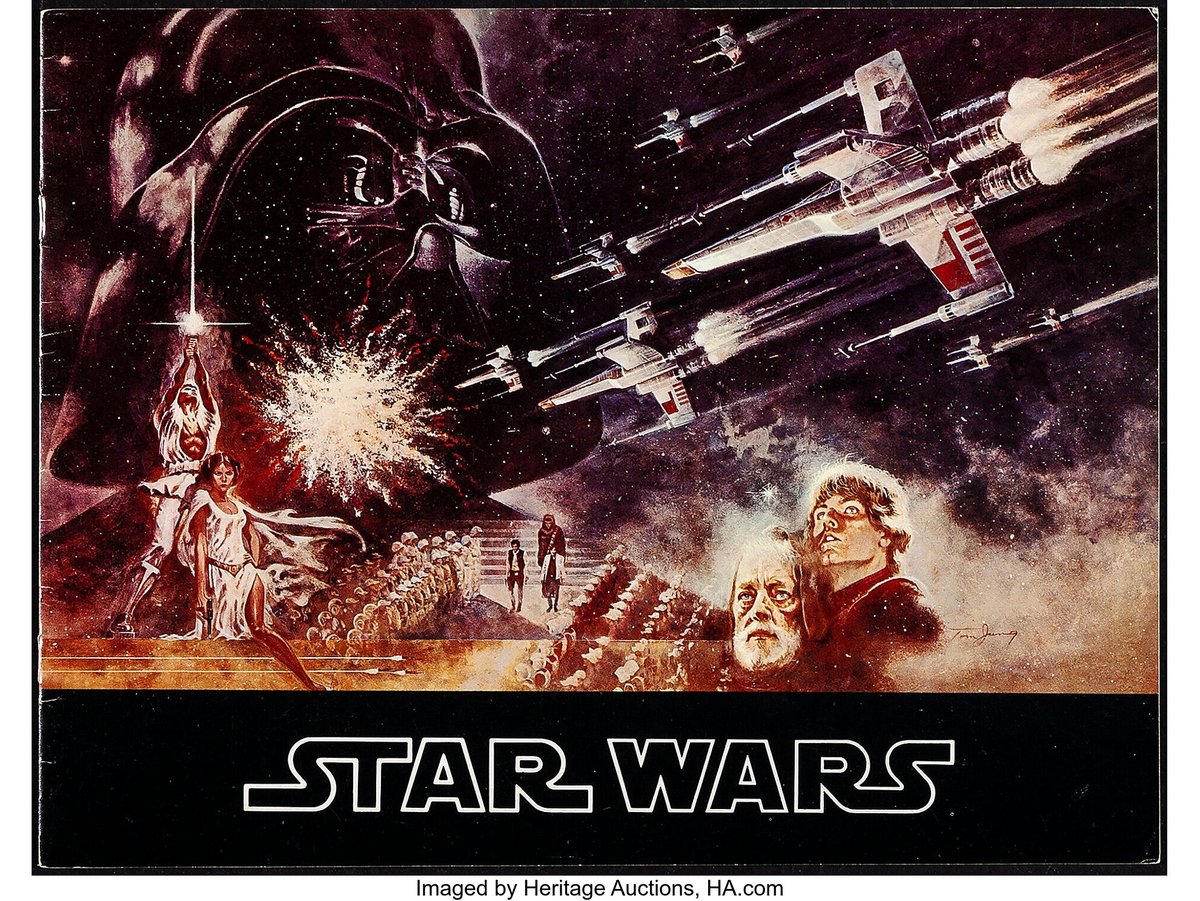 『スター・ウォーズ』の世界を初めて紹介した伝説的ペインティングが、ついにオークション初登場！

1977年公開時のハーフシートポスター原画（トム・ジャング作）が、プロデューサーのゲイリー・カーツ家より出品。