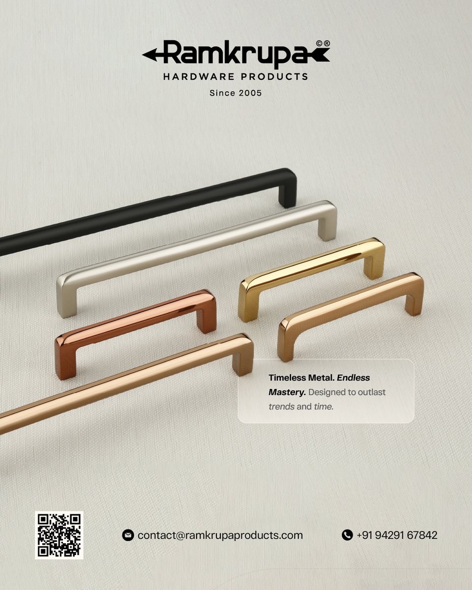 RamkrupaH85321's tweet image. Upgrade your space with handles that blend beauty and durability! 💫

📞 +91 94291 67842

🌐 ramkrupahardware.com

📧 info@ramkrupahardware.com

📍 Ramkrupa Hardware

#CabinetHandle #FurnitureFittings #HardwareDesign #RamkrupaHardware #ModernHardware #InteriorDesign #HomeDecor