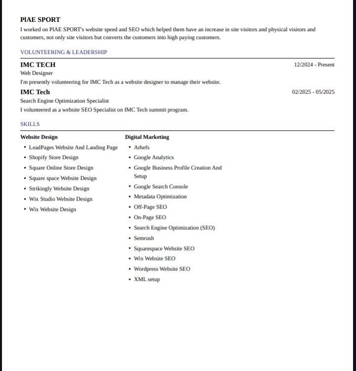 sunkanmi_a34867's tweet image. Actively seeking Website Design / SEO roles or freelance gigs.
My CV is attached.

#WebDevelopment #webdesignservice #websitedesign #webdesigntutorial #SEO #10kLaptopsProject