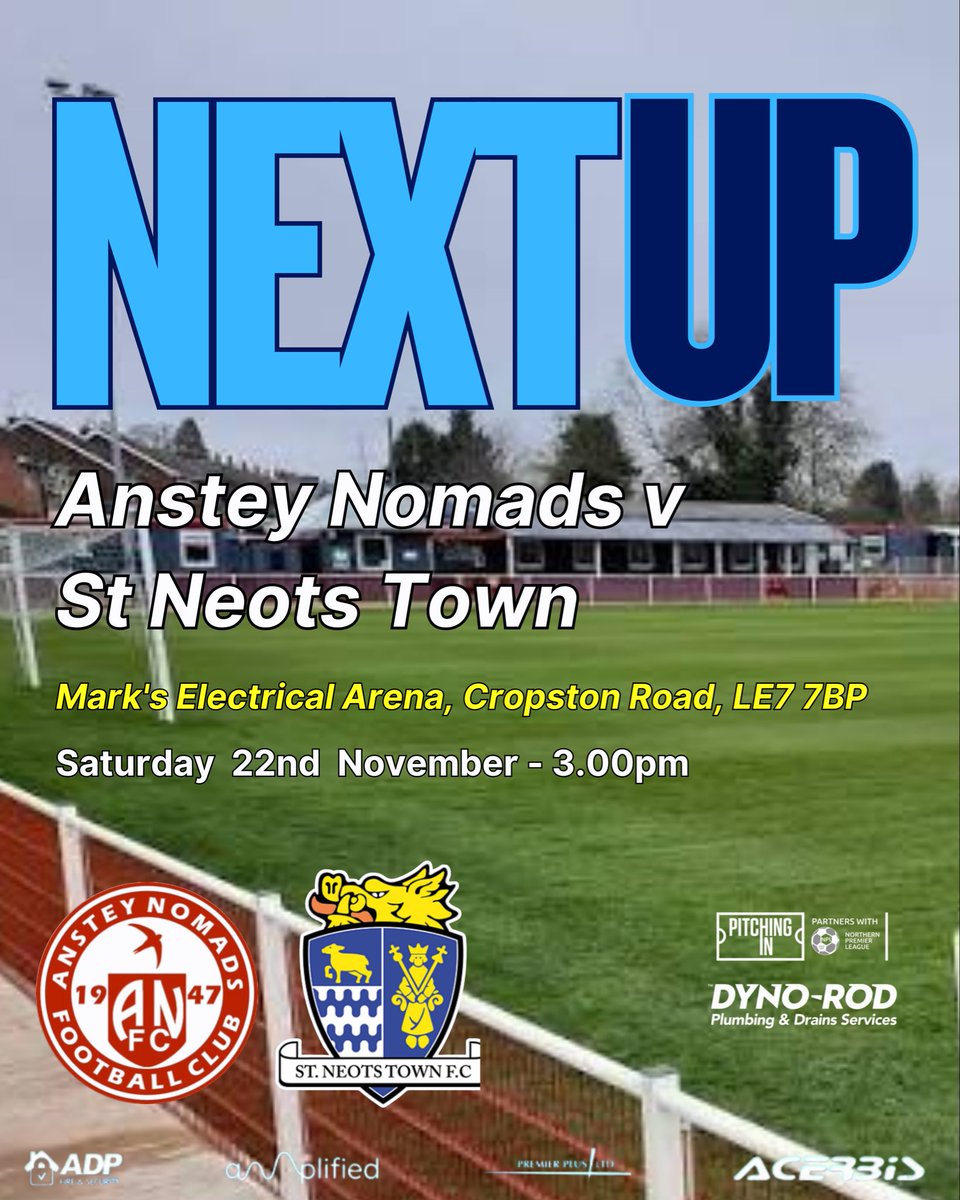 Next Up and it’s another road trip and this weekend we head to <a href="/TheNomadsFc/">Anstey Nomads</a> 

#wearesaints💙
#inittogether