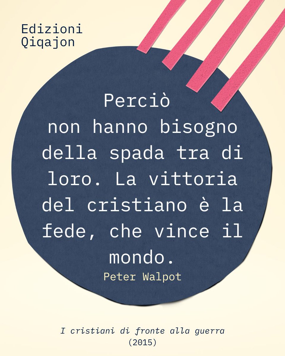 EdizioniQiqajon's tweet image. Non nella violenza, ma nella #fiducia in Dio si manifesta la vera potenza del credente. 

#qiqajon #edizioniqiqajon #monasterodibose #pace #pacegiusta #peterwalpot #spiritualità #fede #veravittoria #cristianesimo #interiorità #tradizionecristiana #libri #letture