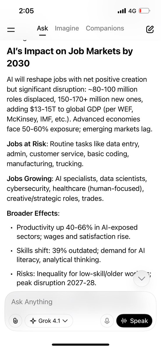 TrustScore_1's tweet image. Grok 4.1 is crisp.Folks don’t worry too much about jobs