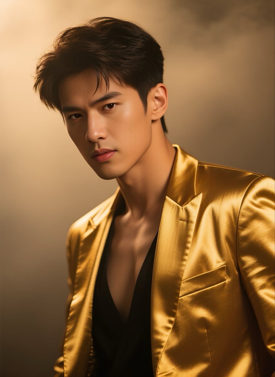 Handsome guys in satin blazer jackets #ai #satin #handsome