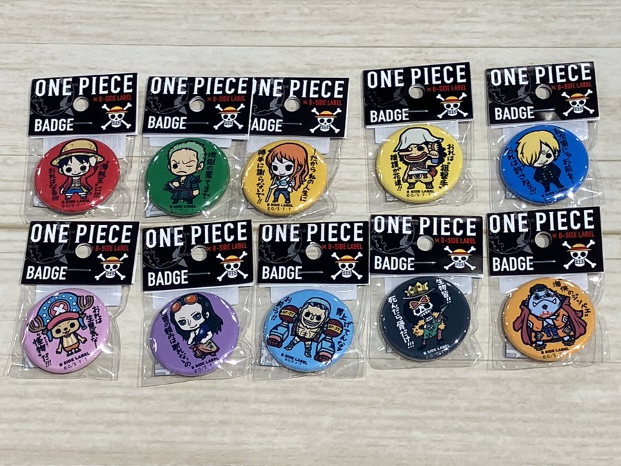 おすすめ商品】 B-SIDE LABELコラボ 缶バッジ ルフィ/ゾロ/ナミ