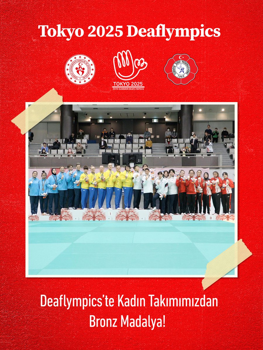 turkjudo's tweet image. 🥉 Deaflympics’te Kadın Takımımızdan Bronz Madalya! 🇹🇷

20 Kasım 2025 tarihinde Japonya’nın Tokyo kentinde düzenlenen 25. Deaflympics Oyunları Judo Takım Müsabakalarında Kadın Milli Takımımız, ev sahibi Japonya’yı yenerek bronz madalyanın sahibi oldu.

Sporcularımızı ve teknik…