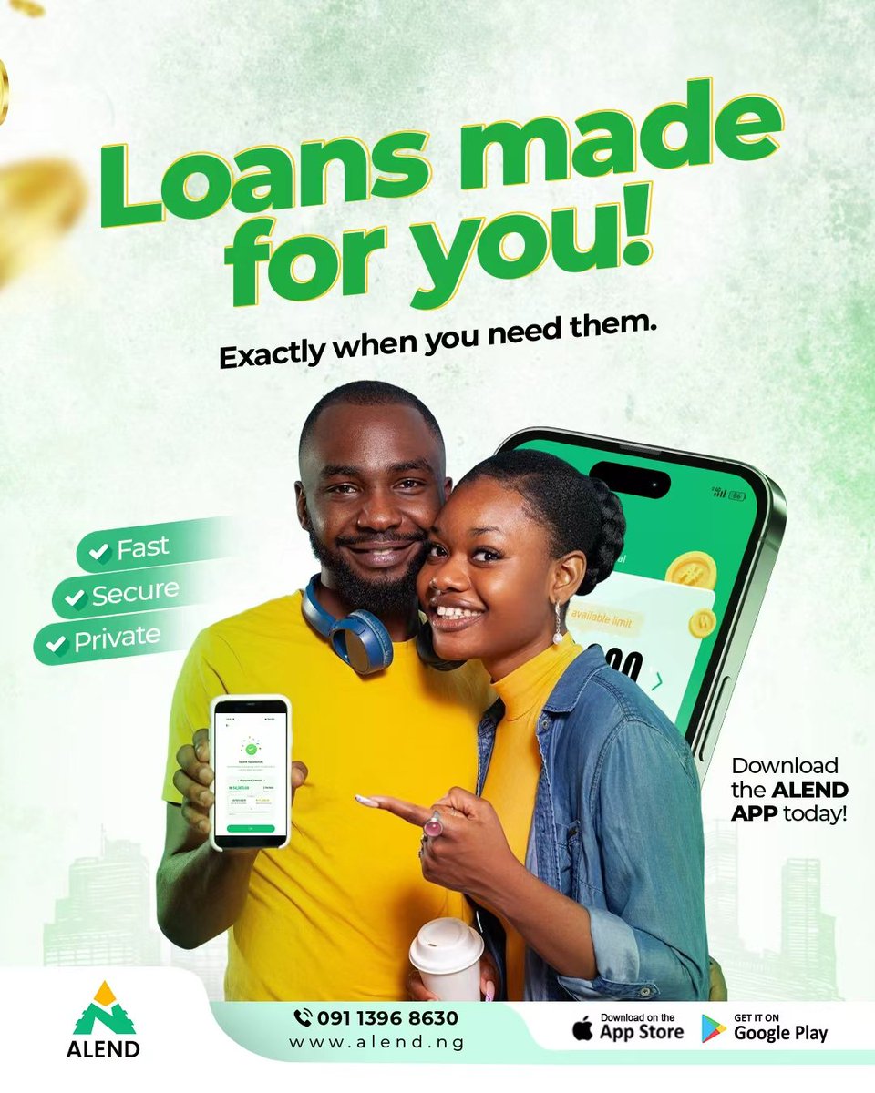 AlendNig's tweet photo. We make borrowing feel easy, classy and stress free.
Soft loans for hard times, na we dey run am. https://t.co/fZq0HWb5LF