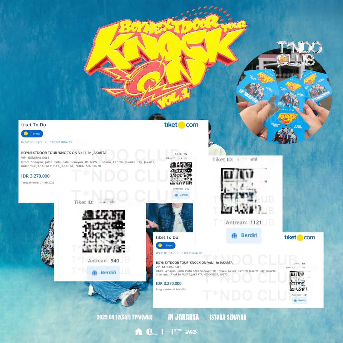 BOYNEXTDOOR KNOCK ON VOL.1 IN JAKARTA 2025 CONCERT 
GENERAL SALE  

VIP SC 
QN UNDER 1000 &amp; 1100 
SECURED : 2 TIX

#proofjaswarbytndoclub  

#BOYNEXTDOORinJKT #KNOCK_ON_Vol_1 #KNOCK_ON_Vol_1_IN_JAKARTA