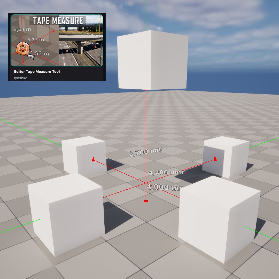 UEにてアクタ間距離を正確に把握できるプラグイン「Editor Tape Measure Tool」が超便利でした（しかも安い！）。
fab.com/ja/listings/29…

XYZ軸にて計測可能で、パラメータも直感的で非常にわかりやすい。
日本語のパラメータ解説画像を作っておきました。興味ある方はぜひ！

#UE5 #リトルビット