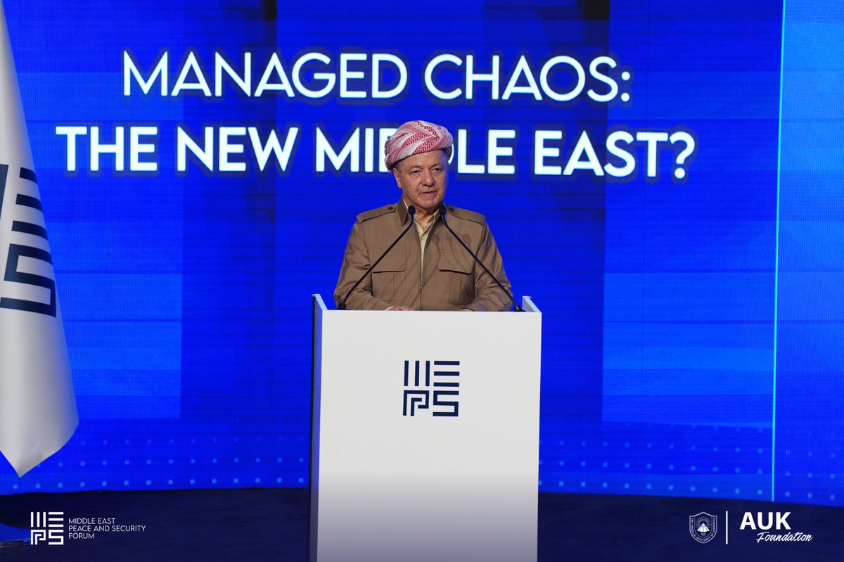 "The brotherhood between Kurds and Arabs is bigger than the conflicts between the governments and politicians."

H.E. President Masoud Barzani. #MEPS25