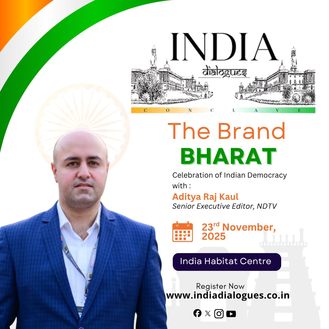 India Dialogues Conclave welcomes <a href="/AdityaRajKaul/">Aditya Raj Kaul</a> to its 3rd edition. The celebration of ideas is back with 30+ speakers, 7+ sessions &amp; a day full of discussions, ideas, and lively interactions. Meet the changemakers, political personalities and thought leaders at #IDC2025.