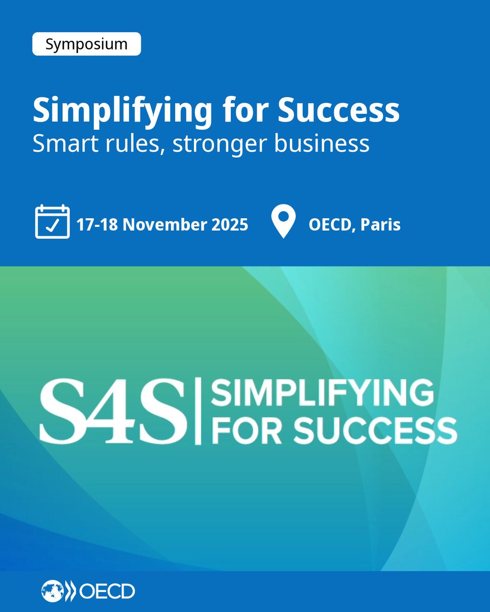 OECDgov's tweet image. Starting now! 📢 Don’t miss the #keynote speech with Valdis Dombrovskis, Commissioner for Economy &amp;amp; Productivity, Implementation &amp;amp; #Simplification, @EU_Commission 

#S4S🗓️18 NOV🕤09:30

Join the livestream ➡️ oe.cd/S4S
