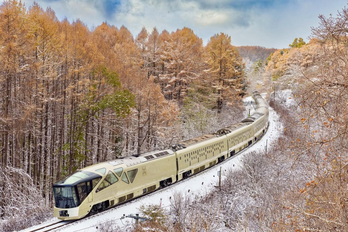 本日の四季島ラストランはカラマツと雪がいい具合になって良かったので