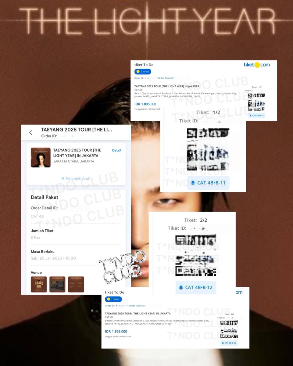 TAEYANG TOUR 2025 THE LIGHT YEAR IN JAKARTA
GENERAL SALE

CAT 4B
SN UNDER 20
SECURED : 2 TIX

#proofjaswarbytndoclub