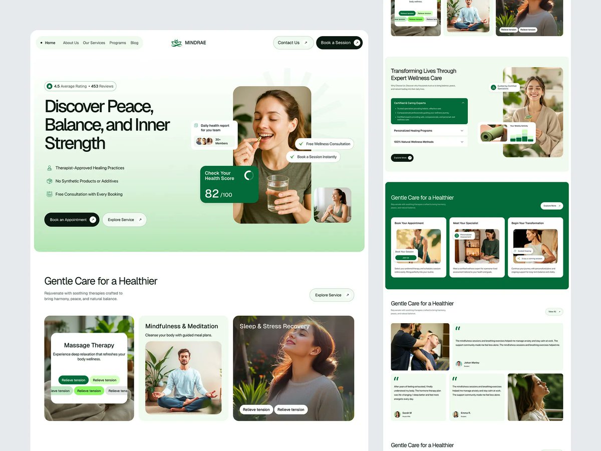 sujon_co's tweet image. Mindrae - Telehealth &amp;amp; Wellness - Website Design