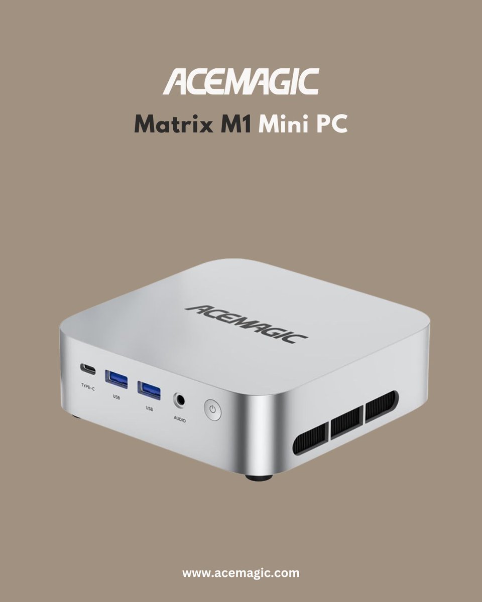 Acemagic_MiniPC's tweet image. 💥 The ACEMAGIC M1 Matrix #MiniPC is a beast in a compact shell —  Intel Core i9-11900H, whisper-quiet, and triple 4K display support! 🖥️🖥️🖥️🤩
⚡ Supported OS: Win 11 Pro/Ubuntu/Linux 

🎉 Stock’s vanishing fast — don’t miss out 👉 𝗮𝗰𝗲𝗺𝗮𝗴𝗶𝗰.𝗰𝗼𝗺
🏷️ Use code ACEFAN3…