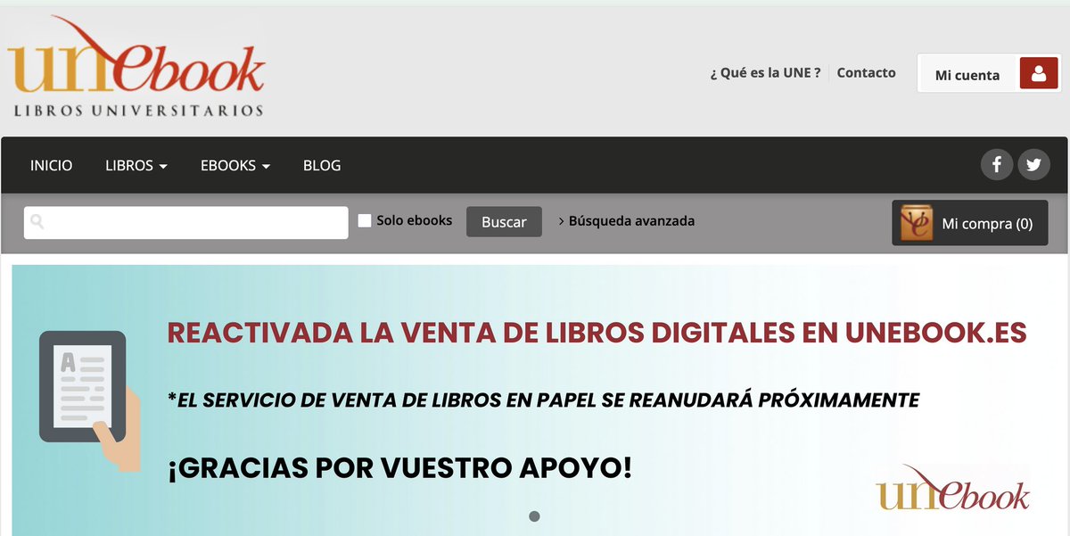 🚀📚 ¡Buenas noticias! La venta de libros digitales vuelve a estar activa en <a href="/Unebook/">Unebook.es</a>, el gran portal de referencia donde encontrar no solo nuestros títulos sino también toda la producción de las editoriales universitarias españolas.

👋Descúbrelo en unebook.es/es/