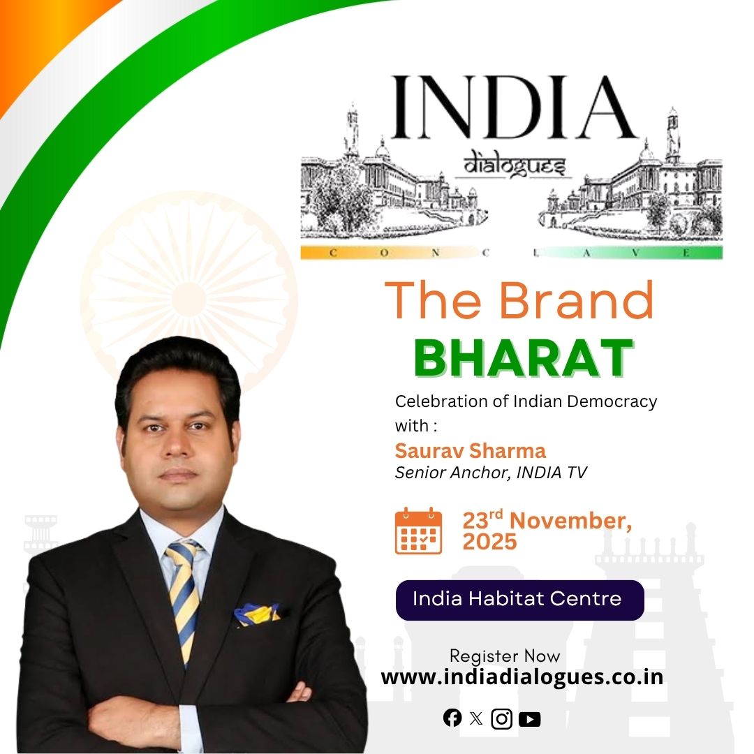 India Dialogues Conclave welcomes <a href="/journosaurav/">Saurav Sharmma</a> to its 3rd edition. The celebration of ideas is back with 30+ speakers, 7+ sessions &amp; a day full of discussions, ideas, and lively interactions. Meet the changemakers, political personalities and thought leaders at #IDC2025.
