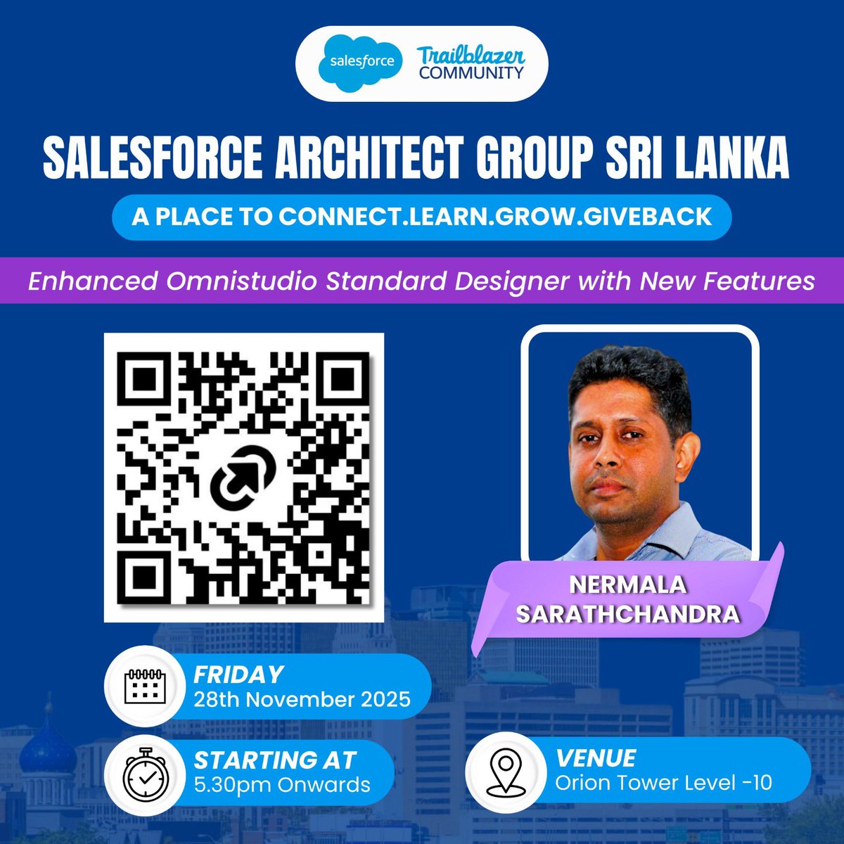 SFSLArchitects's tweet photo. Join us for our final knowledge-sharing session of the year! 🎉
Nermala Sarathchandra will walk us through the latest features of the Enhanced Omnistudio Standard Designer. A great chance to learn, connect, and close the year together!
. . . #slsfa #trailhead  #Salesforce https://t.co/khHAyXqHGN