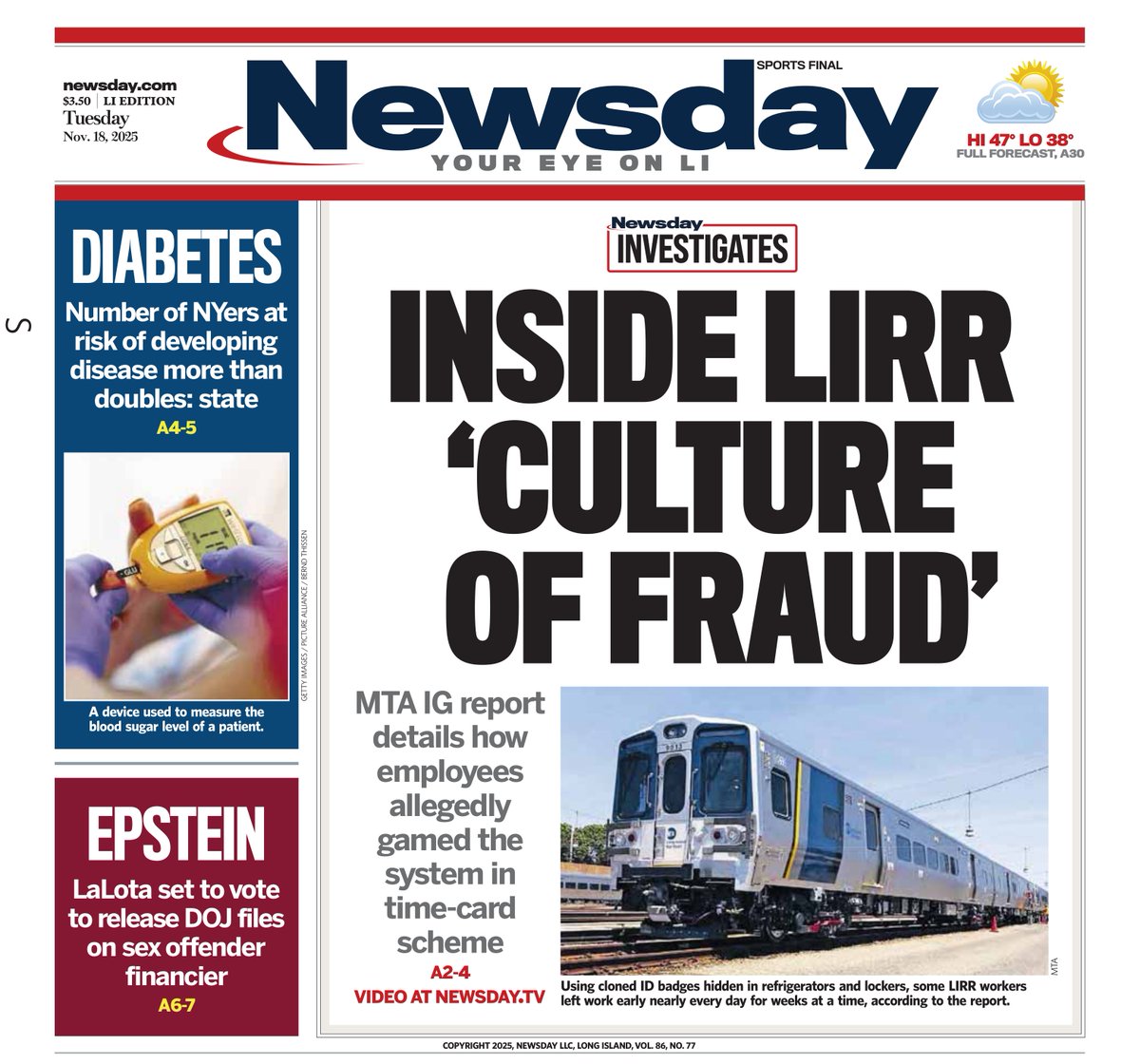 today's @newsday front page