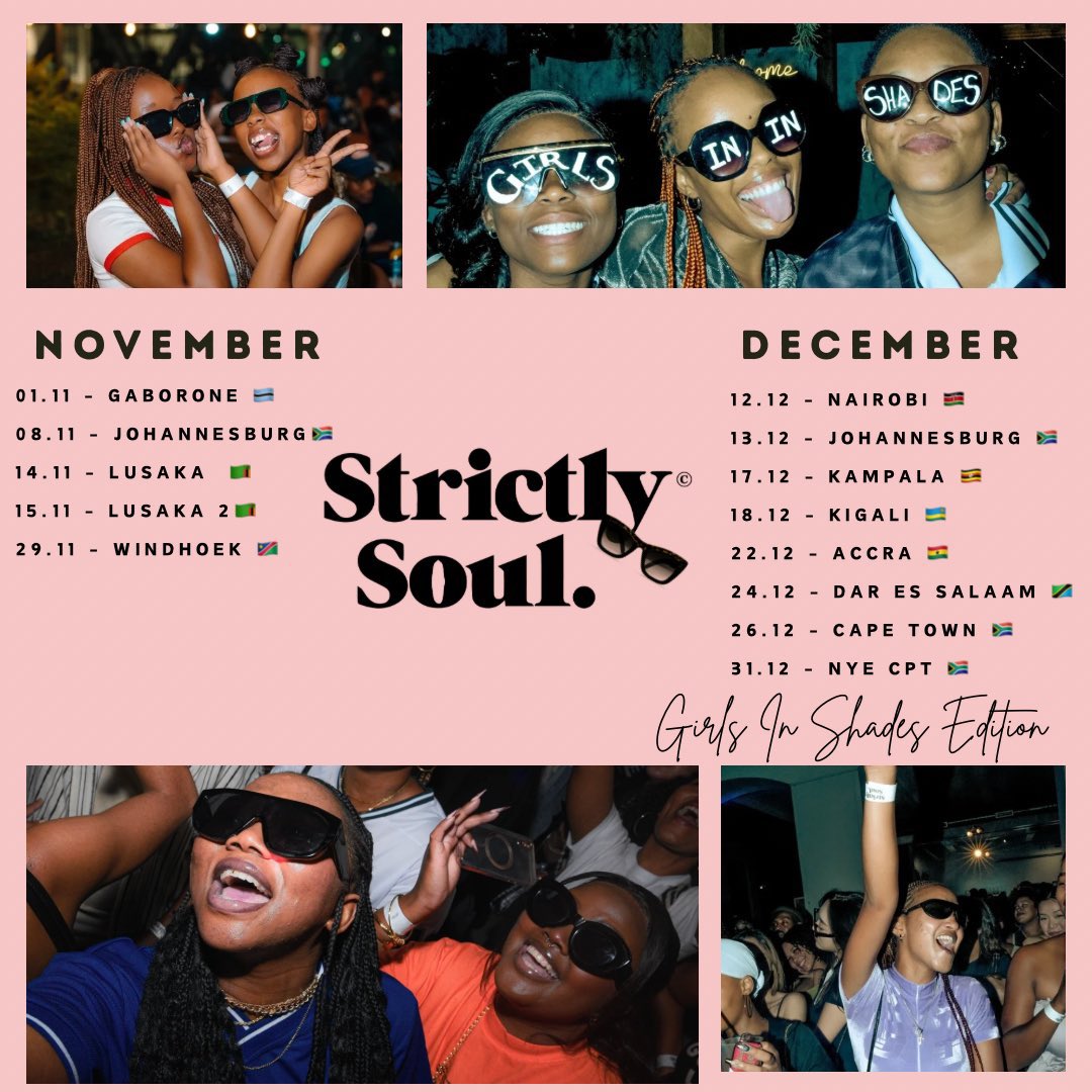 Kampala, the December vibes are calling! <a href="/Strictlysoul/">Strictly Soul</a> returns on the 17th with the Girls In Shades Edition. Rally the squad and lock in the date!

—<a href="/CamelotConcepts/">Camelot Concepts</a>, <a href="/Jude_Mugabi/">Usual Suspect 🎩</a>