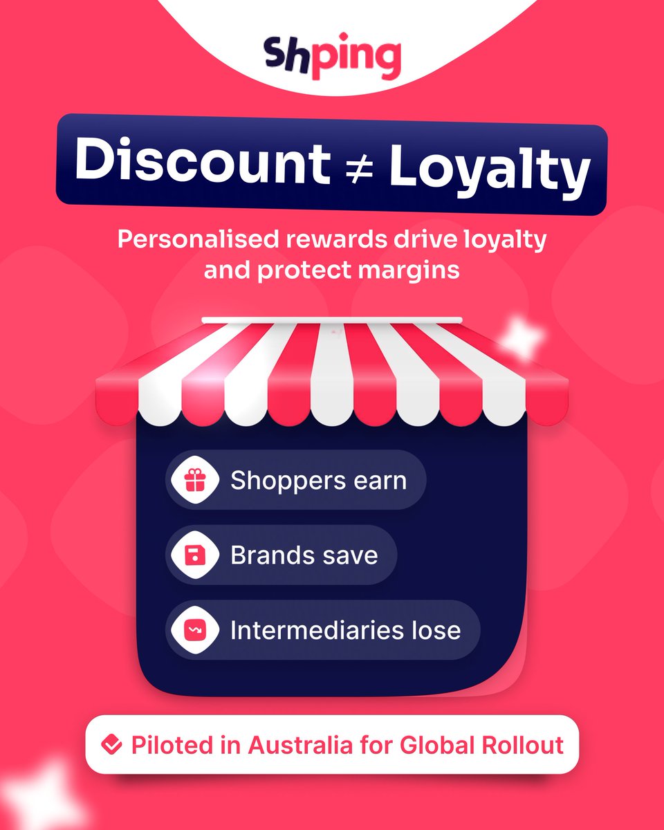 shpingApp's tweet image. The Shping equation is simple:
✅ Shoppers earn
✅ Brands save
✅ Intermediaries lose
A more efficient retail future, tokenized with $SHPING.

Join the Web3 Retail Revolution via the link below👇🏻
🔗 shping.com/shping-coin/ 
💬 t.me/shping 

#Shping #RetailEfficiency