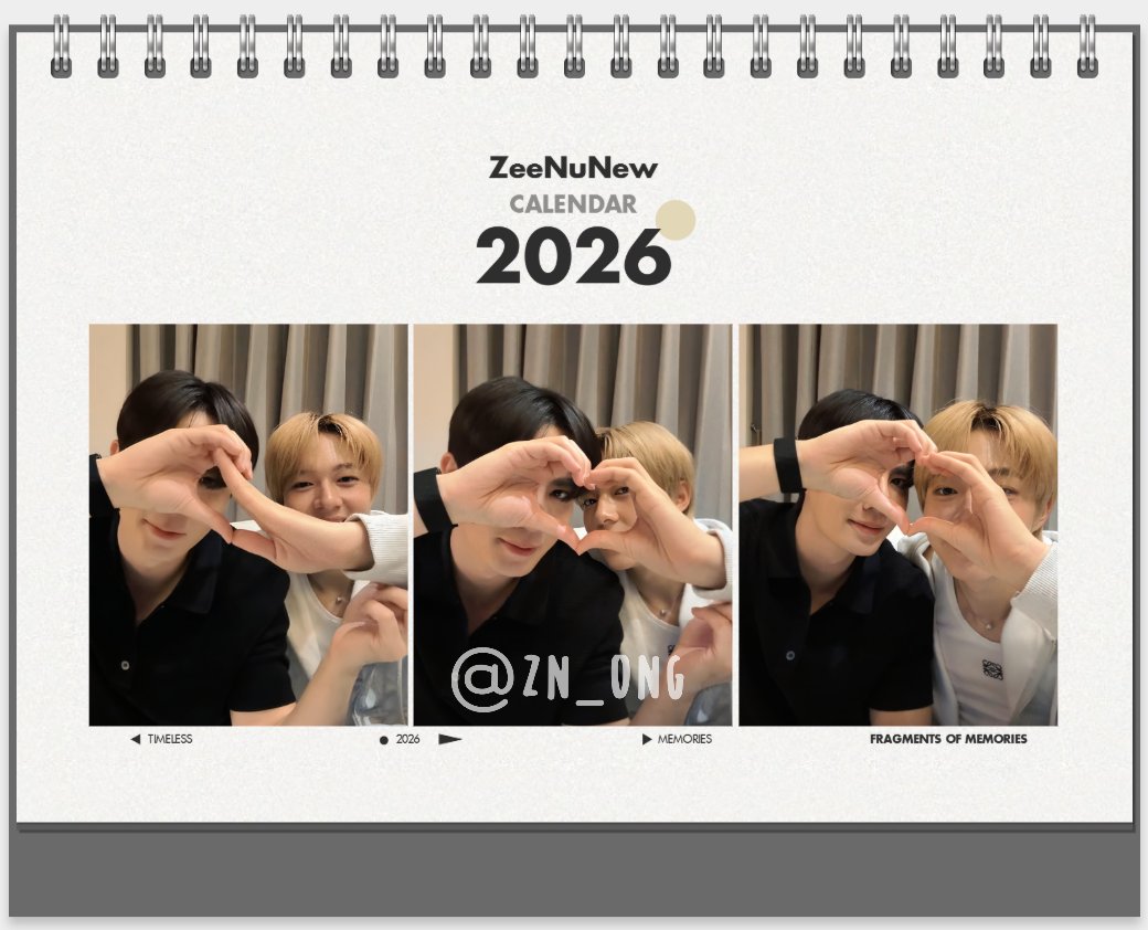 ZN_ONG's tweet photo. ✨️초초초미니 반짝 이벤트✨️
지누뉴 5주년 맞이하여 
2026년 지누뉴 탁상형 달력🗓 
소소하게 2권 나눔합니다! :)

참여기간 : ~11월21일(금)
참여방법 : 맘찍 &amp; 인용RT 
*올 한해 지누뉴 최애컷*을 공유해주세요:)

#ZNN5thAnniversary
#ZeeNuNew #ZonZon https://t.co/I6HhU2j8fB