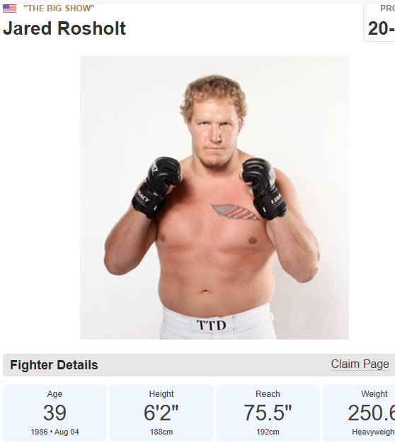 not sure if any of you have realized, as a HW Jared Rosholt is entering his physical prime.
