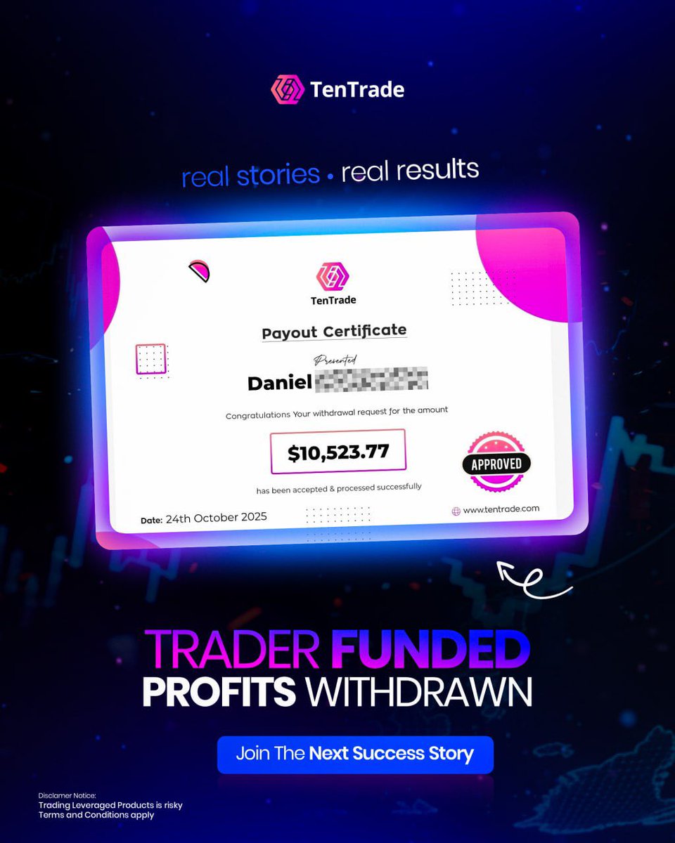 Timamzi's tweet image. 3 x $3,000 Tentrade Funded Accounts 🎁
+
2 x $200 Trading Capital 💰

I’m doing this to help 5 people start their December with real capital.
If you want to enter:

You MUST do these👇

📌 Follow:
@Tenfundedtrader @VictorUfots @Tentradeafrica @Timamzi @cableanalyst @deartrader__…