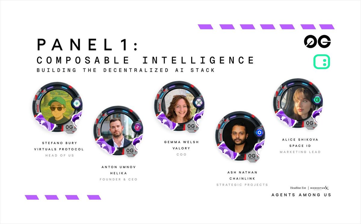 SPACEID's tweet image. AI agents need identity. They need decentralized infrastructure. They need composability.

Our own @AliceSh15 is moderating the panel on AI composability at Agents Among Us by @0G_labs &amp;amp; @momentumxglobal.

Speakers:
Stefano Bury – @virtuals_io
Anton Umnov – @HelikaGaming
Gemma…