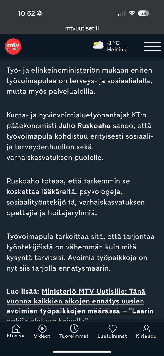 Voisitteko nyt jossain mediassa kyseenalaistaa tämän paradoksin… 🤔miksi meille tarvitaan työperäistä maahanmuuttoa jos vajaa 400K suomalaista on työttömänä? Jos ei osaaminen ja tarve kohtaa niin sitten koulutetaan! 
<a href="/Yleisradio/">Yleisradio</a> <a href="/hsfi/">Helsingin Sanomat</a> <a href="/iltasanomat/">Ilta-Sanomat</a> <a href="/iltalehti_fi/">Iltalehti</a>