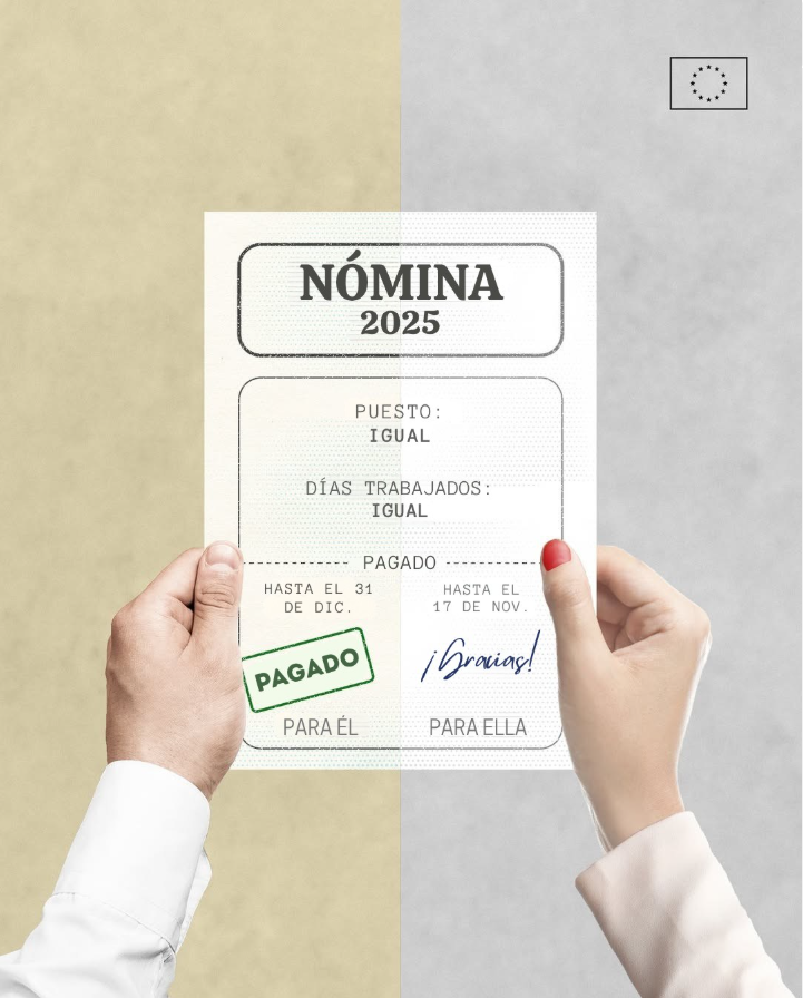 EDHuelva's tweet photo. 📢 Hoy es #EUEqualPayDay
En la UE, la brecha salarial de género sigue siendo del 12%.
Eso significa que, de media, las mujeres trabajan 1,5 meses “gratis” al año.
La UE impulsa medidas para lograr:
💶 Igualdad salarial
💼 Empleo en igualdad de condiciones
⚖️ Mejor conciliación https://t.co/Mvucj1DMUJ