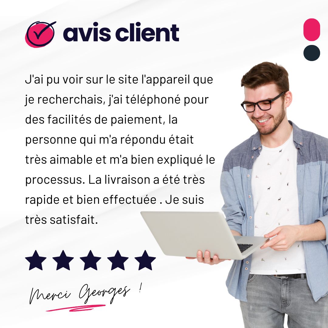 EasyLounge's tweet image. Georges cherchait l’appareil parfait, il l’a trouvé, il a appelé, tout s’est fait en un clin d’œil.
Résultat : un client ravi… et nous aussi ✨

#avisclient #satisfactionclient