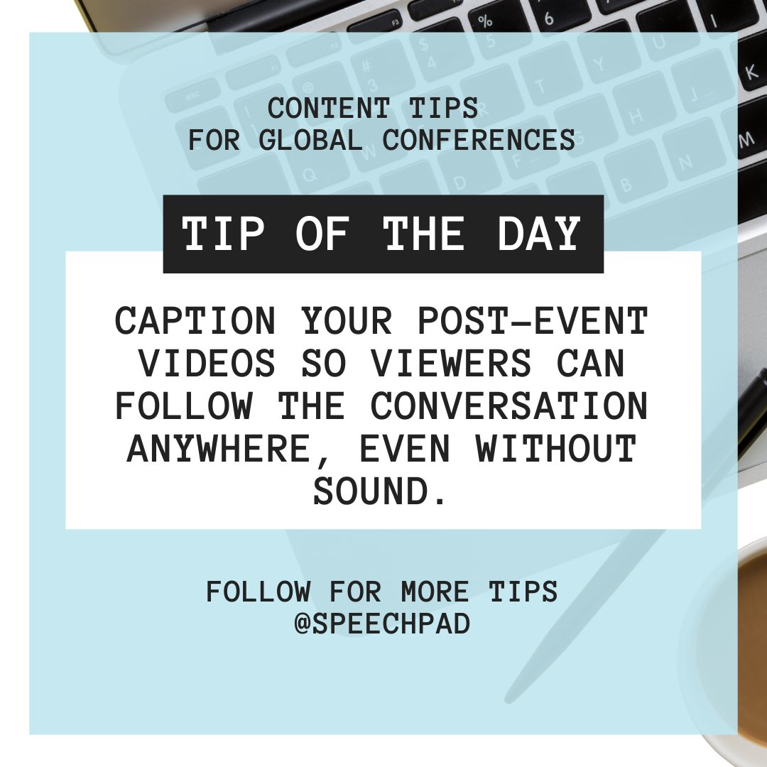 A <a href="/sharethrough/">Sharethrough</a> report found that 75% of people watch videos on mute. Caption your post-event videos so viewers can follow the conversation wherever they are.

See the study: sharethrough.com/blog/infograph…

#EventProfs #GlobalConferences #AccessibilityMatters