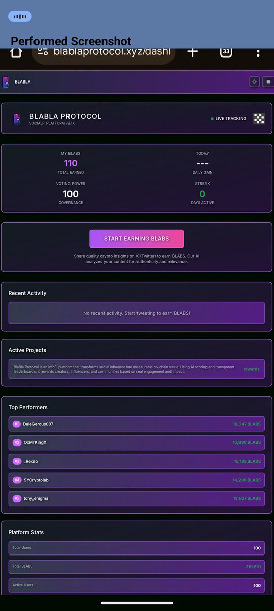 ReaOfWeb3's tweet image. I’m starting my 30-day #BlaBla Protocol experiment, and I’m documenting everything in public.
Every win.
Every loss.
Every #BLA earned.

Bookmark this I’m showing receipts.
My goals for the next 30 days are simple and measurable:

• Track daily #BLA earnings
• Test what types