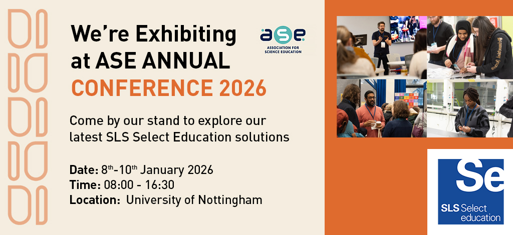 SLSSelectEd's tweet image. See you at the ASE Annual Conference 2026! 🏫✨

📅 Date: 8th–10th January 2026
🕗 Time: 08:00–16:30
📍 Location: University of Nottingham

Visit our stand to discover how we can support your work in the prep room! 🤝🔬

#ASE2026 #ScienceEducation #SLSSelectEducation