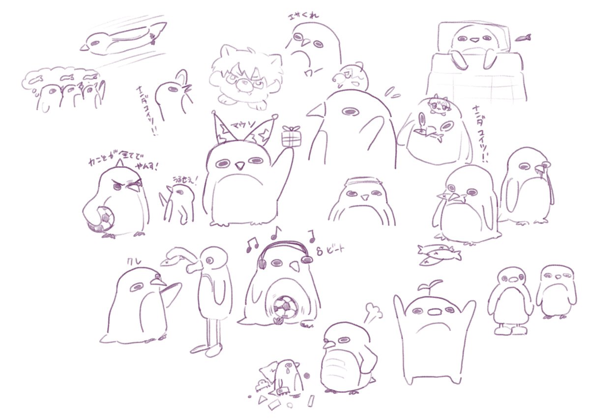 Rerut__'s tweet photo. もちのびの横で描いたやつ🐧 https://t.co/Bywuulpcnl