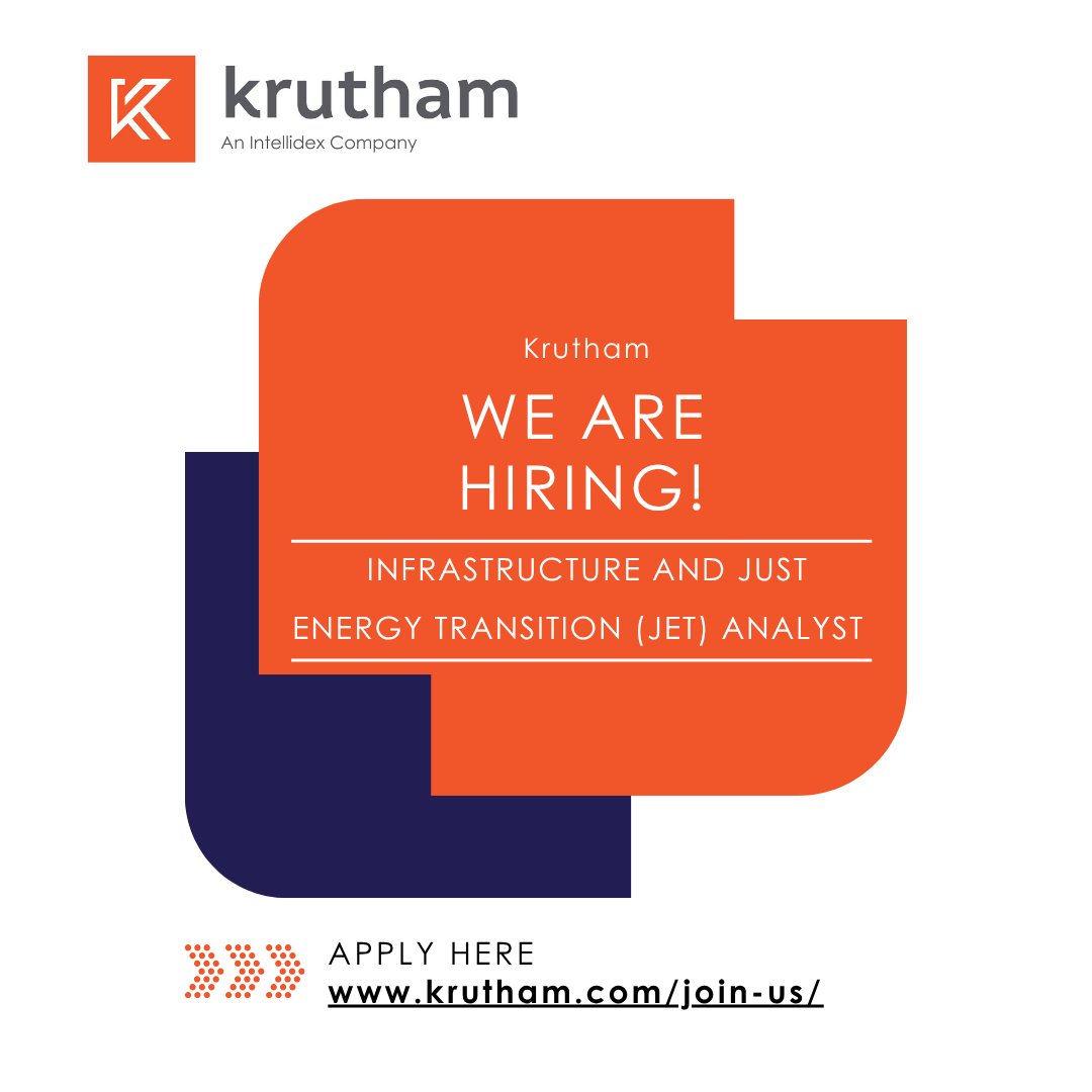 We’re hiring: Infrastructure and Just Energy Transition (JET) analyst

Krutham is looking for a junior analyst to support research, data analysis and project work across infrastructure and the just energy transition.

Apply now: krutham.com/join-us