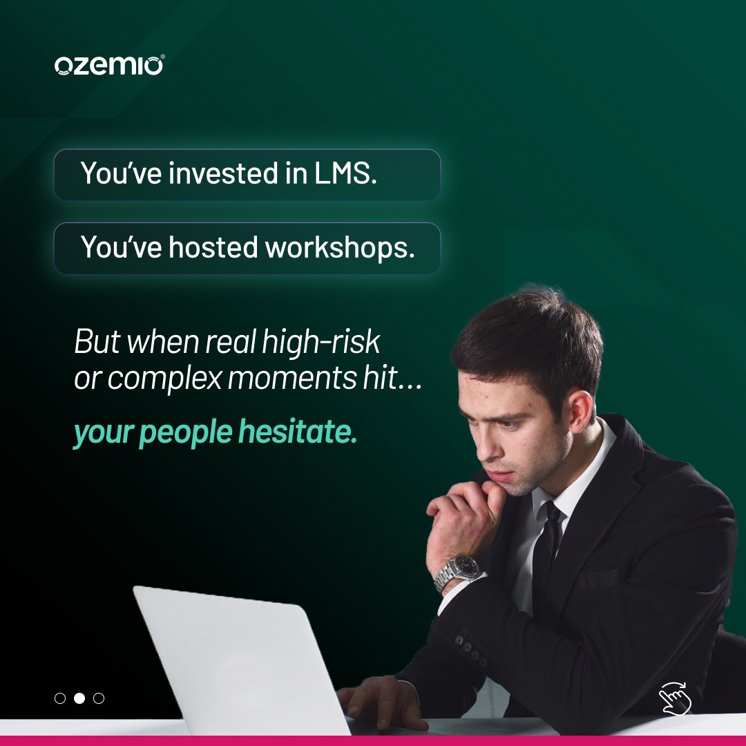 Ozemiosolutions's tweet image. Your training may look successful on paper —
but there’s a silent gap that’s weakening real-world performance.

Connect with our experts to uncover the missing link holding back long-term skill mastery.
ozemio.com/contact-us/

#effectivetraining #learningecosystem #ozemio