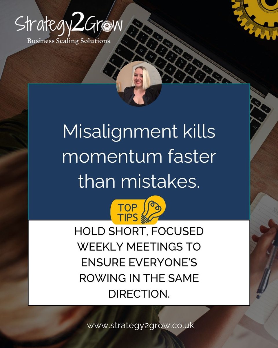 strategy_2_grow's tweet image. Misalignment kills momentum faster than mistakes.

One focused weekly check-in can save months of wasted effort.

#TeamAlignment #LeadershipClarity #SMEGrowth
