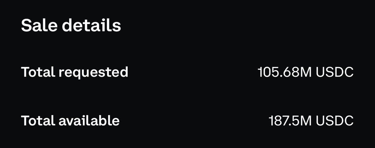 kryptomokus's tweet image. The Monad ICO on coinbase is going very slowly…

After 20 hours only 105M were filled from 187M.

Ngl, I found it surprising at first sight.

But maybe it shows the lack of interest to participate at that high valuation. 

I saw comments, where people participated in private…