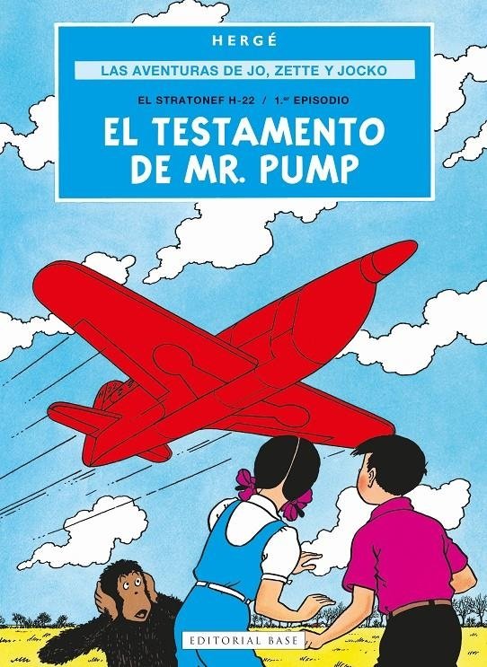 #TalDíaComoHoy, 18 de noviembre de 1948, cubierta de la revista Tintin belga protagonizada por esos otros personajes de #Hergé, Jo, Zette y Jocko y ese avión extraordinario, el Stratonef. Una alegría que vean de nuevo la luz en castellano a cargo de <a href="/EditorialBaseES/">Editorial Base (ES)</a>