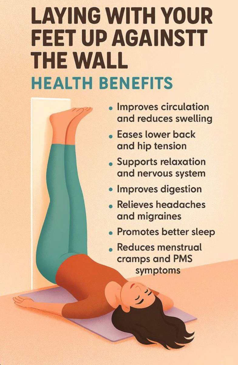 HealthyBody321's tweet image. Laying with your feet up against the wall benefits

#Posture #Fitness
