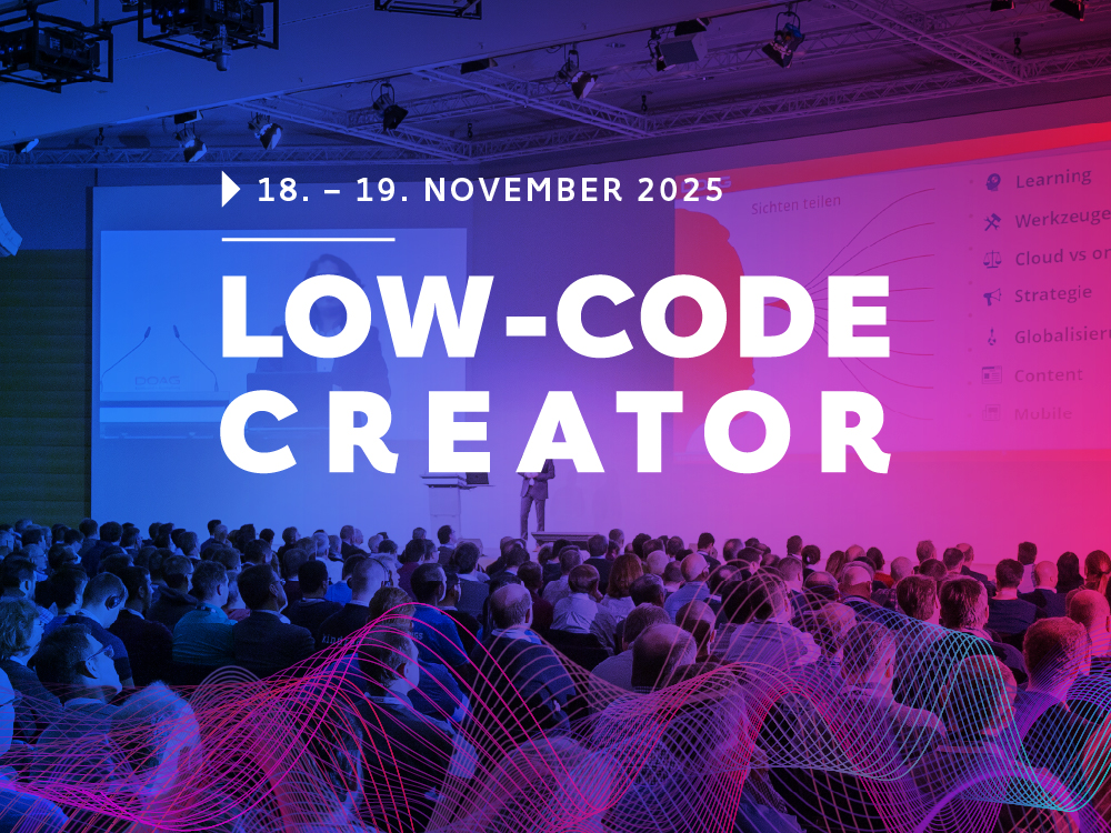 DOAGeV's tweet image. #LowCodeCreator, die erste 🤩 Die Premiere der #LowCode und #NoCode Konferenz der DOAG hat gleich zwei Hochkaräter in den heutigen Keynotes zu bieten: &quot;Mr. APEX&quot; Michael Hichwa um 11:00 und Bernd Rücker von Camunda um 17:00 Uhr.

Das Programm ➡️ scomp.ly/LCC2025AGENDA