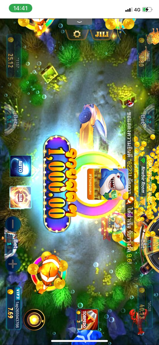 ยิงปลาJILIมีโอกาสได้กาสทองน่ะได้หลายครั้งยิงเบท0.4เอง👌🏻✌🏻