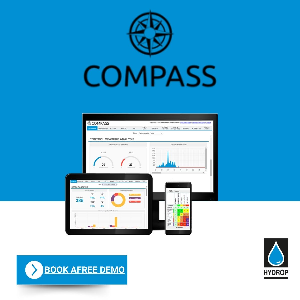 HYDROPECS's tweet image. Real-time risk checks. Automated PPM. Clear defect tracking.
That’s COMPASS — HYDROP’s tool for simpler, smarter water-quality management.
Discover how it saves time &amp;amp; reduces risk: hydrop.com/compass
#WaterSafety #RiskManagement #Compliance #WaterQuality #FacilitiesMgmt